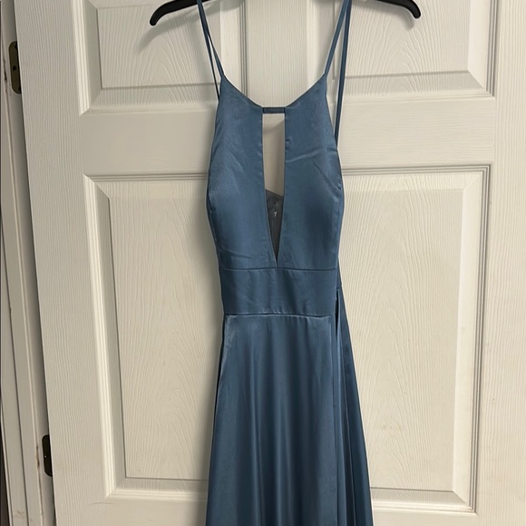 Galina Signature from David’s Bridal Dresses & Skirts - Galina Signature Elegant Backless Steel Blue Dress from David’s Bridal